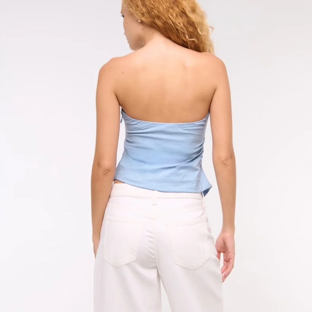 Abercrombie & Fitch Asymmetrical Strapless Top (Sz S) - Picture 2 of 6